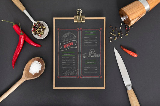 Free Food Menu Concept Mock-Up Psd