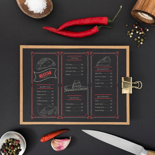 Free Food Menu Concept Mock-Up Psd