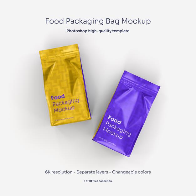 Free Food Packaging Bag Mockup Psd