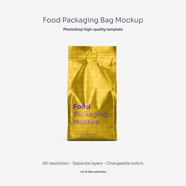 Free Food Packaging Bag Mockup Psd