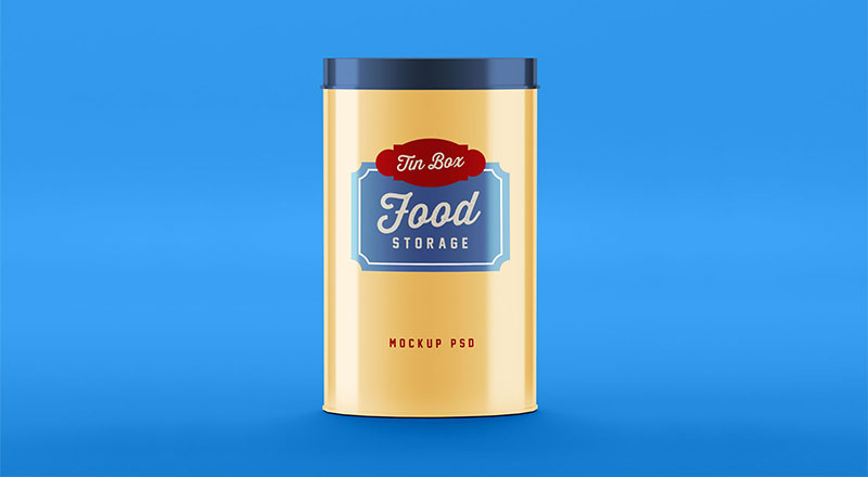 Free Food Storage Tin Can Mockup Psd