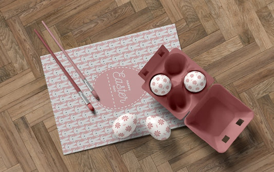 Free Formwork With Eggs And Painting Tools Psd