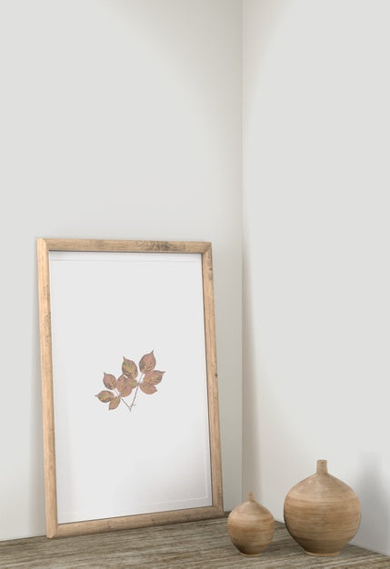 Free Frame Decor With Vases Psd