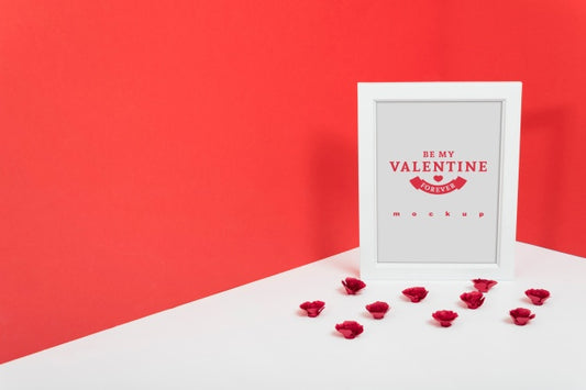 Free Frame Mockup In Corner For Valentine Psd