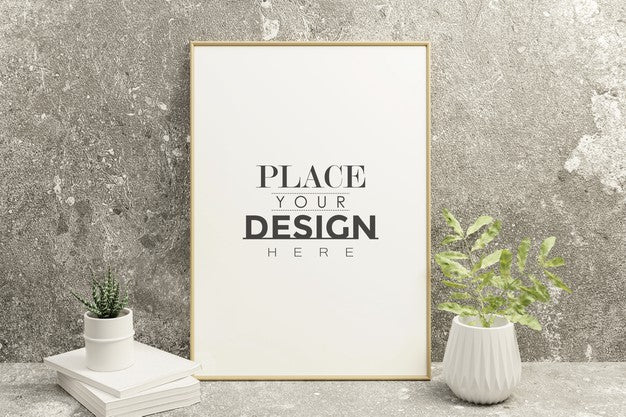 Free Frame Mockup In Living Room Interior Psd