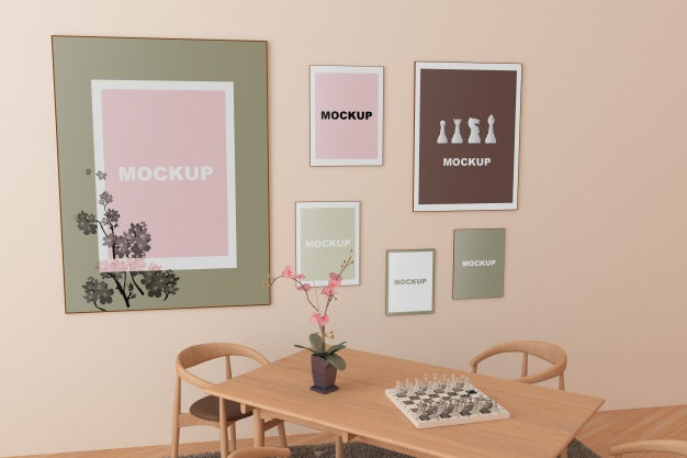 Free Frame Mockup In Living Room Psd