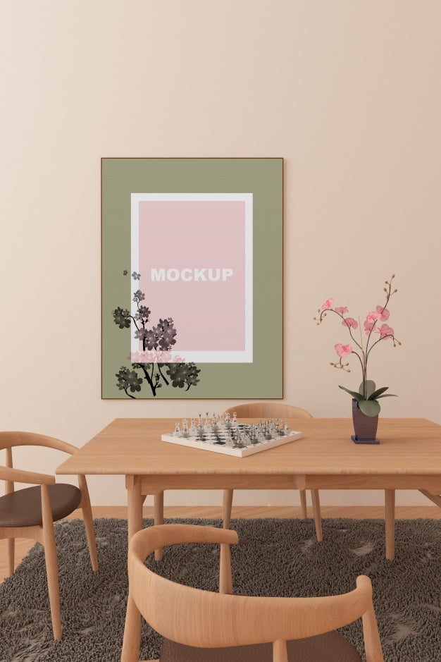 Free Frame Mockup In Living Room Psd