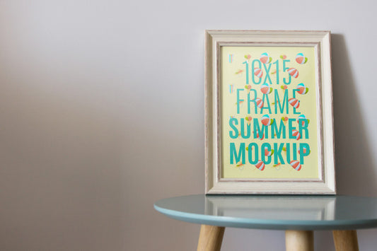 Free Frame Mockup On Table Psd