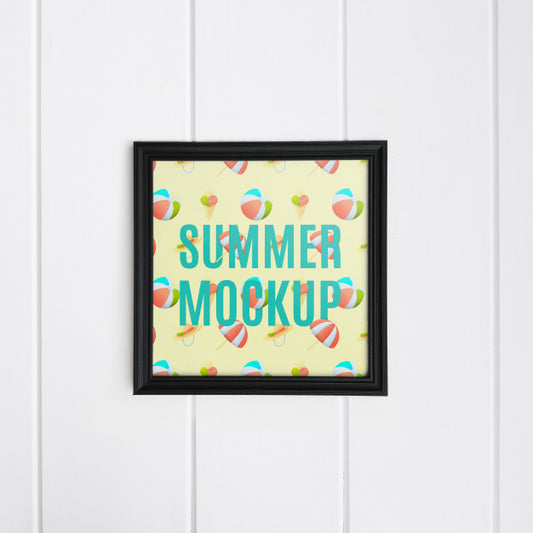 Free Frame Mockup On Wall Psd