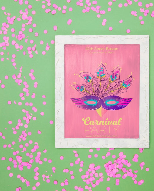 Free Frame Mockup With Carnival Concept Psd