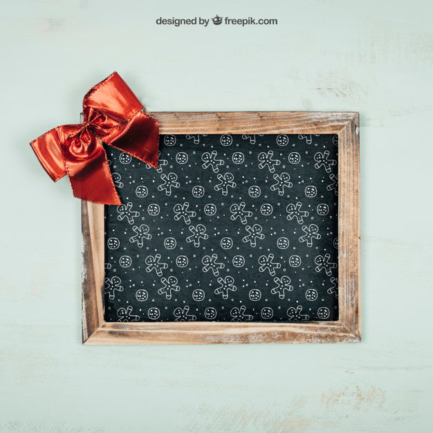 Free Frame Mockup With Christmtas Design Psd