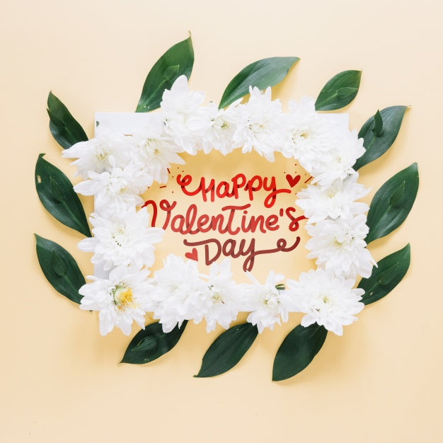 Free Frame Mockup With Floral Valentines Day Concept Psd