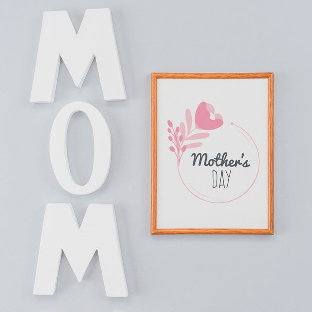 Free Frame Mockup With Mothers Day Concept Psd