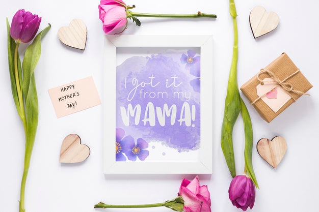 Free Frame Mockup With Mothers Day Concept Psd