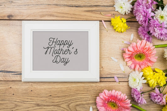 Free Frame Mockup With Mothers Day Concept Psd