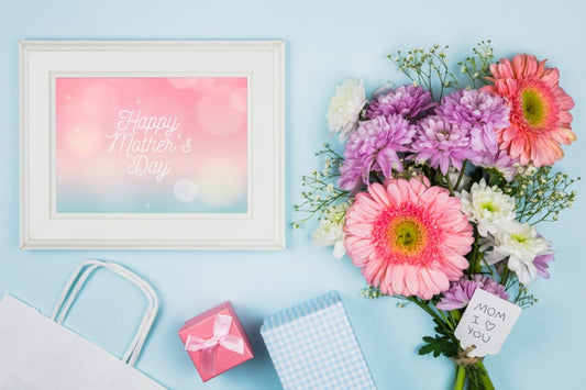 Free Frame Mockup With Mothers Day Concept Psd