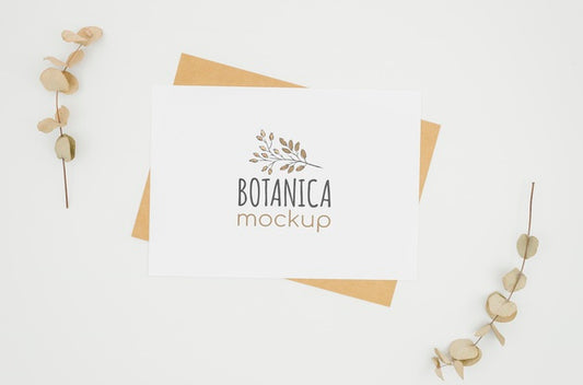 Free Frame Of Leaves Botanical Mock-Up Psd