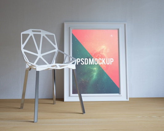 Free Frame On Floor Mock Up Psd