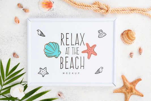 Free Frame With Nautical Summer Message Psd