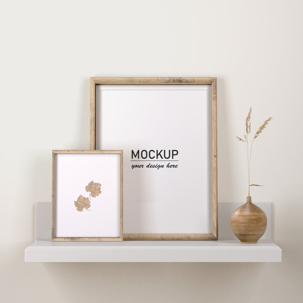 Free Frames Decor With Flower In Vase Psd