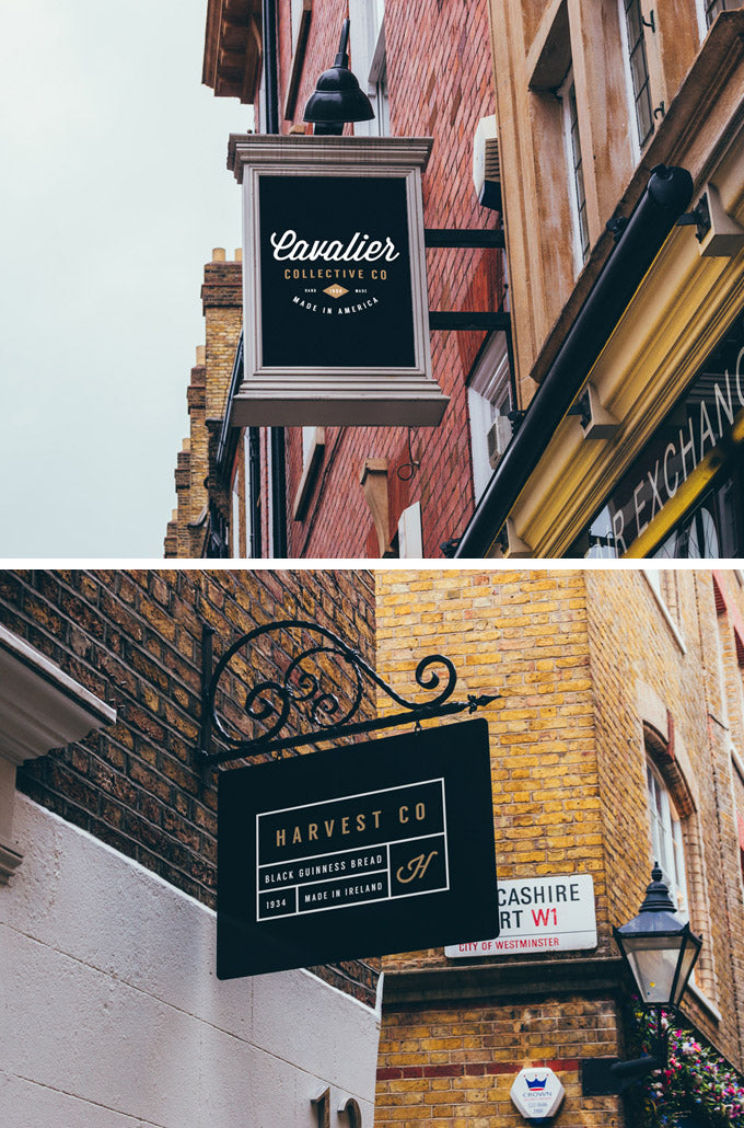 Free Shop Sign Mockup in Vintage Vibes