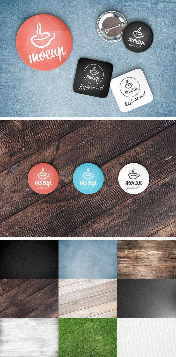 Free Button Badges Mockup Scene Creator