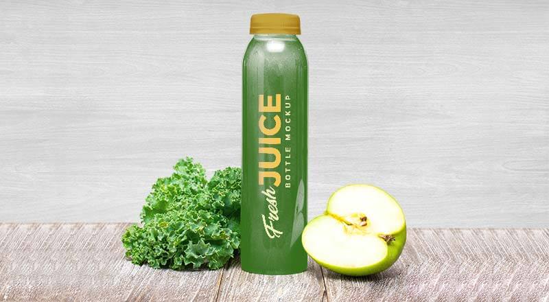 Free Fresh Juice Bottle Mockup Psd