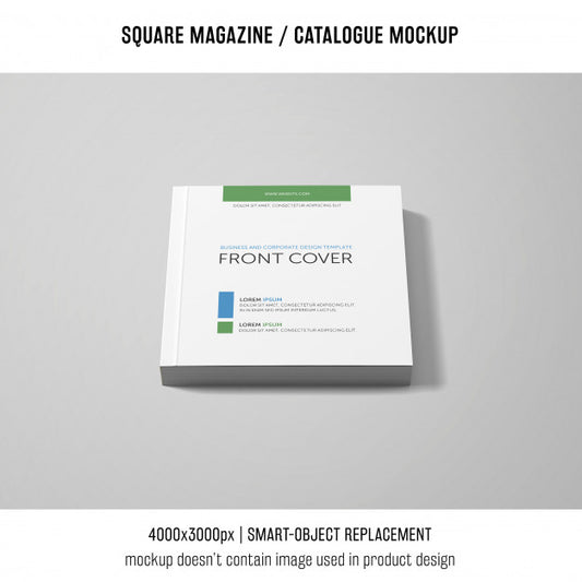 Free Front Cover Square Magazine Or Catalogue Mockup Psd
