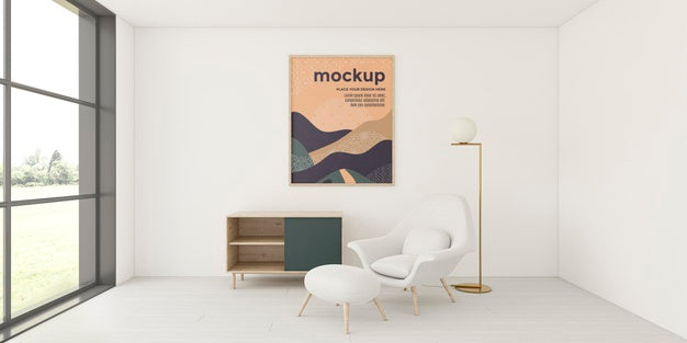 Free Front View Assortment For Home Interior With Frame Mock-Up Psd