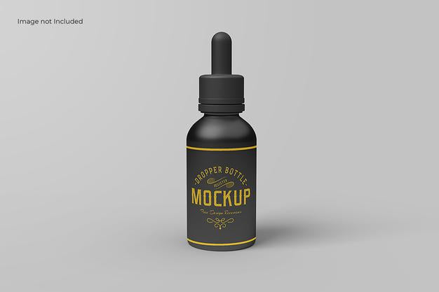 Free Front View Dropper Bottle Mockup Psd