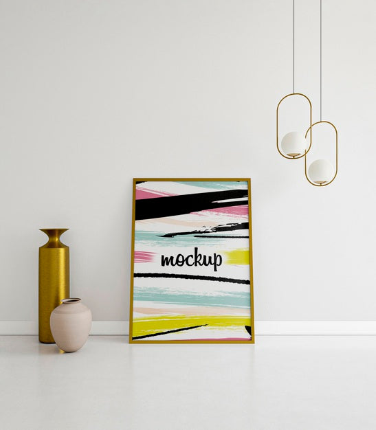 Free Front View Home Assortment With Frame Mock-Up Psd