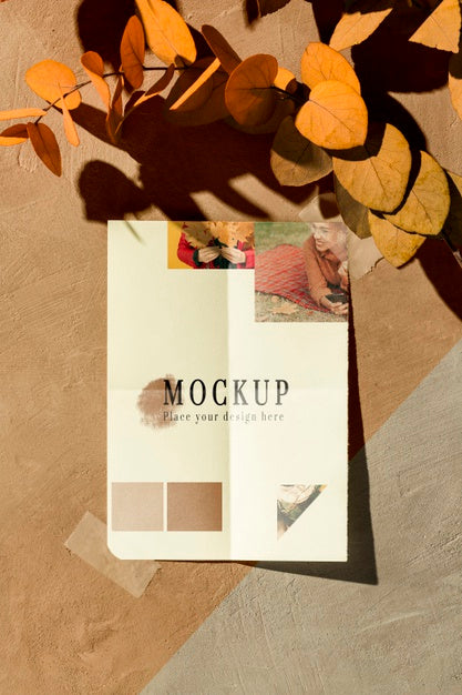 Free Front View Of Autumn Moodboard Mock-Up Psd