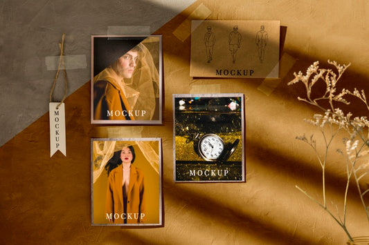 Free Front View Of Autumn Moodboard Mock-Up Psd