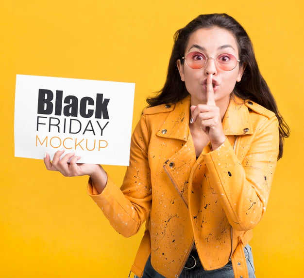 Free Front View Of Black Friday Concept Mock-Up Psd