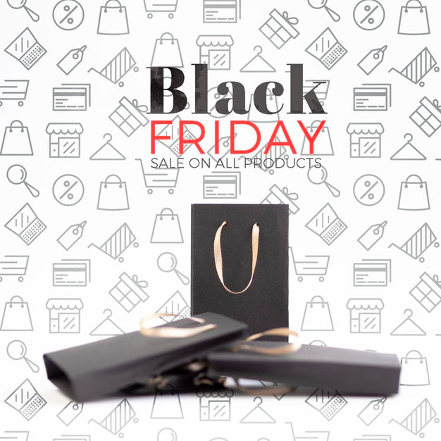 Free Front View Of Black Friday Concept Mock-Up Psd