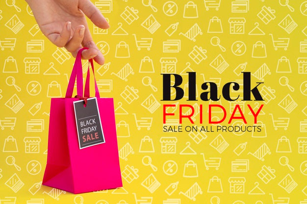 Free Front View Of Black Friday Concept Mock-Up Psd