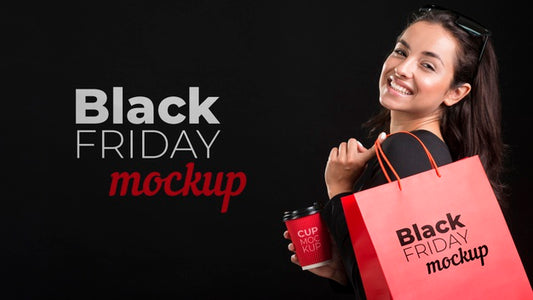 Free Front View Of Black Friday Concept Mock-Up Psd