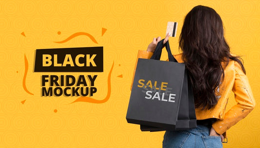 Free Front View Of Black Friday Concept Mock-Up Psd