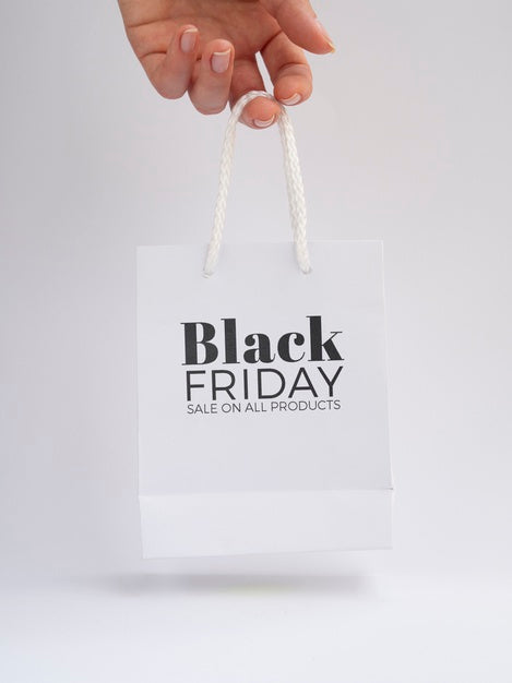 Free Front View Of Black Friday Concept On Plain Background Psd