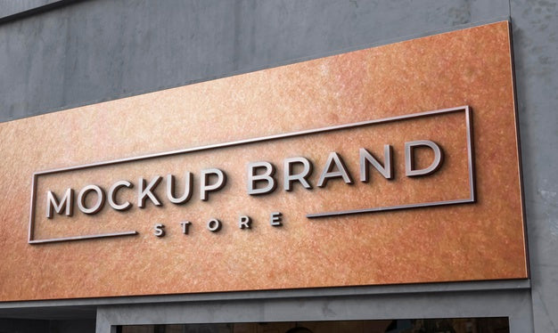 Free Front View Of Business Mockup Sign Design Psd