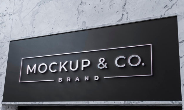 Free Front View Of Business Mockup Sign Design Psd