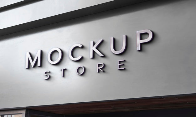 Free Front View Of Business Mockup Sign Design Psd