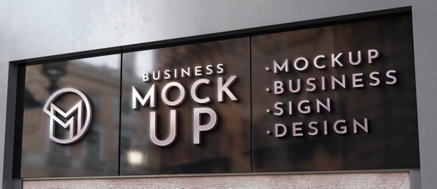 Free Front View Of Business Mockup Sign Design Psd