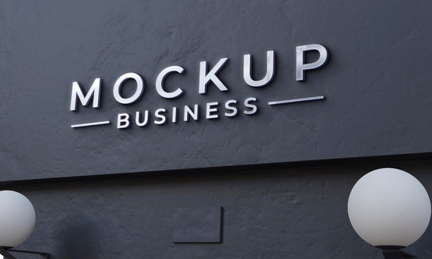 Free Front View Of Business Mockup Sign Design Psd