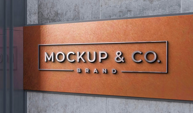 Free Front View Of Business Mockup Sign Design Psd