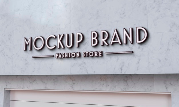 Free Front View Of Business Mockup Sign Design Psd