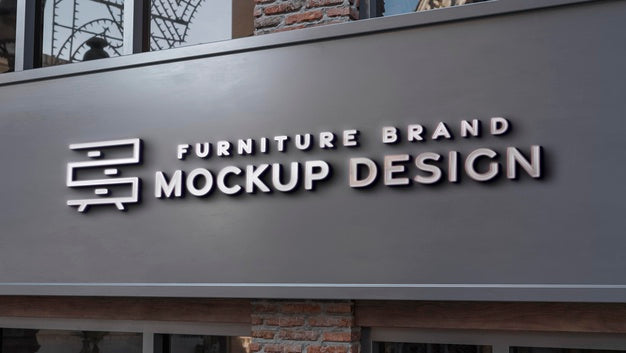 Free Front View Of Business Mockup Sign Design Psd