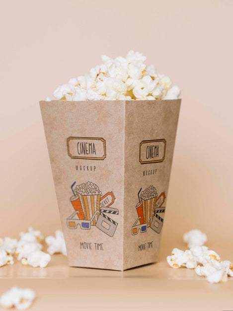 Free Front View Of Cinema Popcorn In Cup Psd