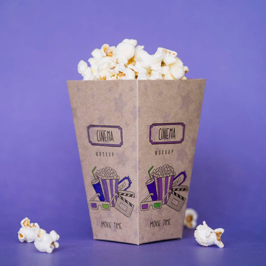 Free Front View Of Cinema Popcorn Psd