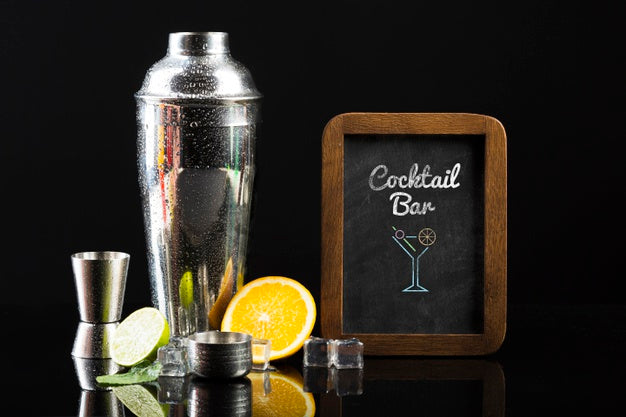 Free Front View Of Cocktail Concept Mock-Up Psd